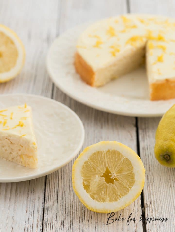 Low-fat, sugar-free lemon cake | Baking for Happiness