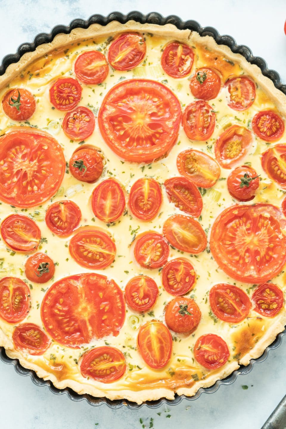 Easy Tomato Quiche Recipe | Baking For Happiness