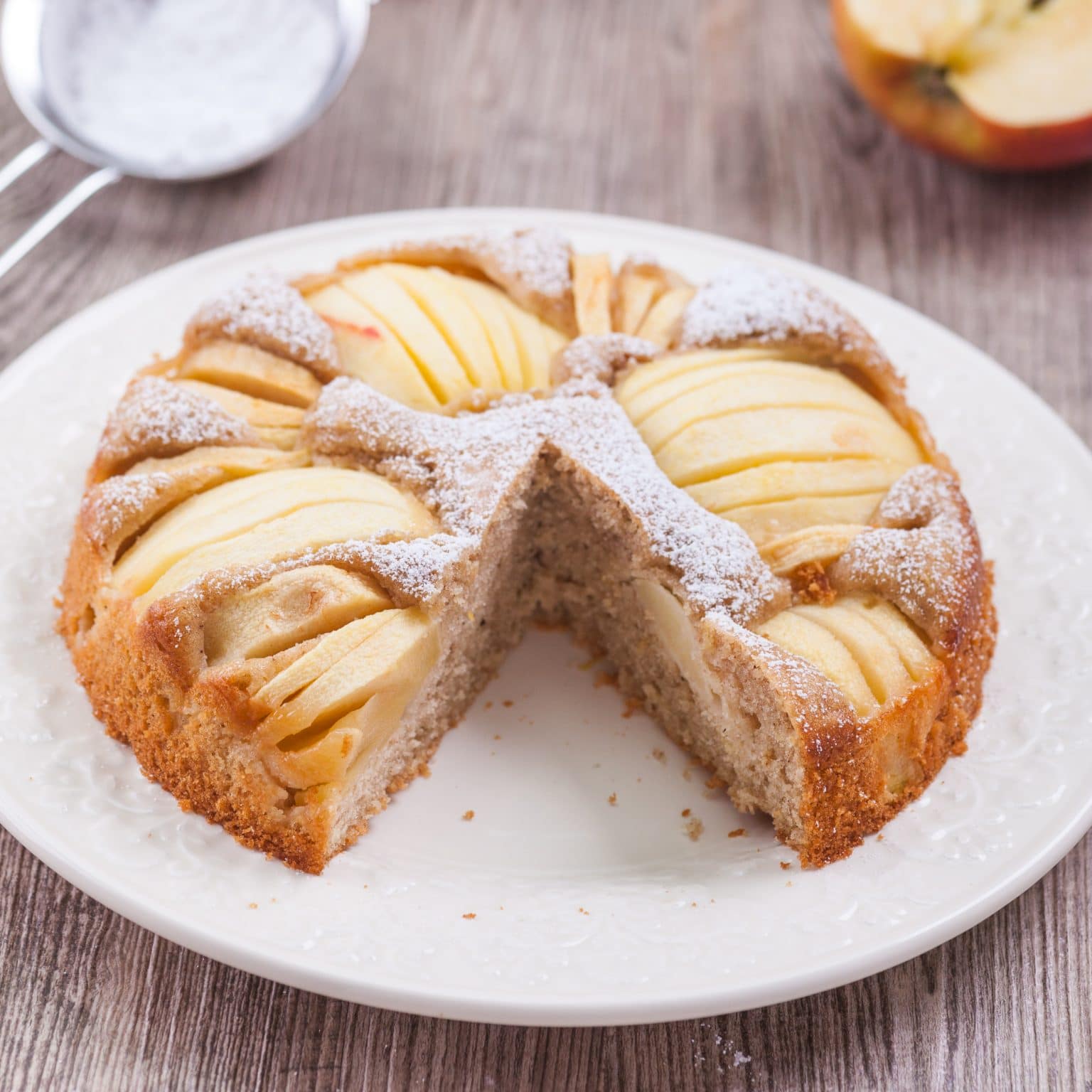 Healthy Low-Fat Apple Cake | Baking for Happiness