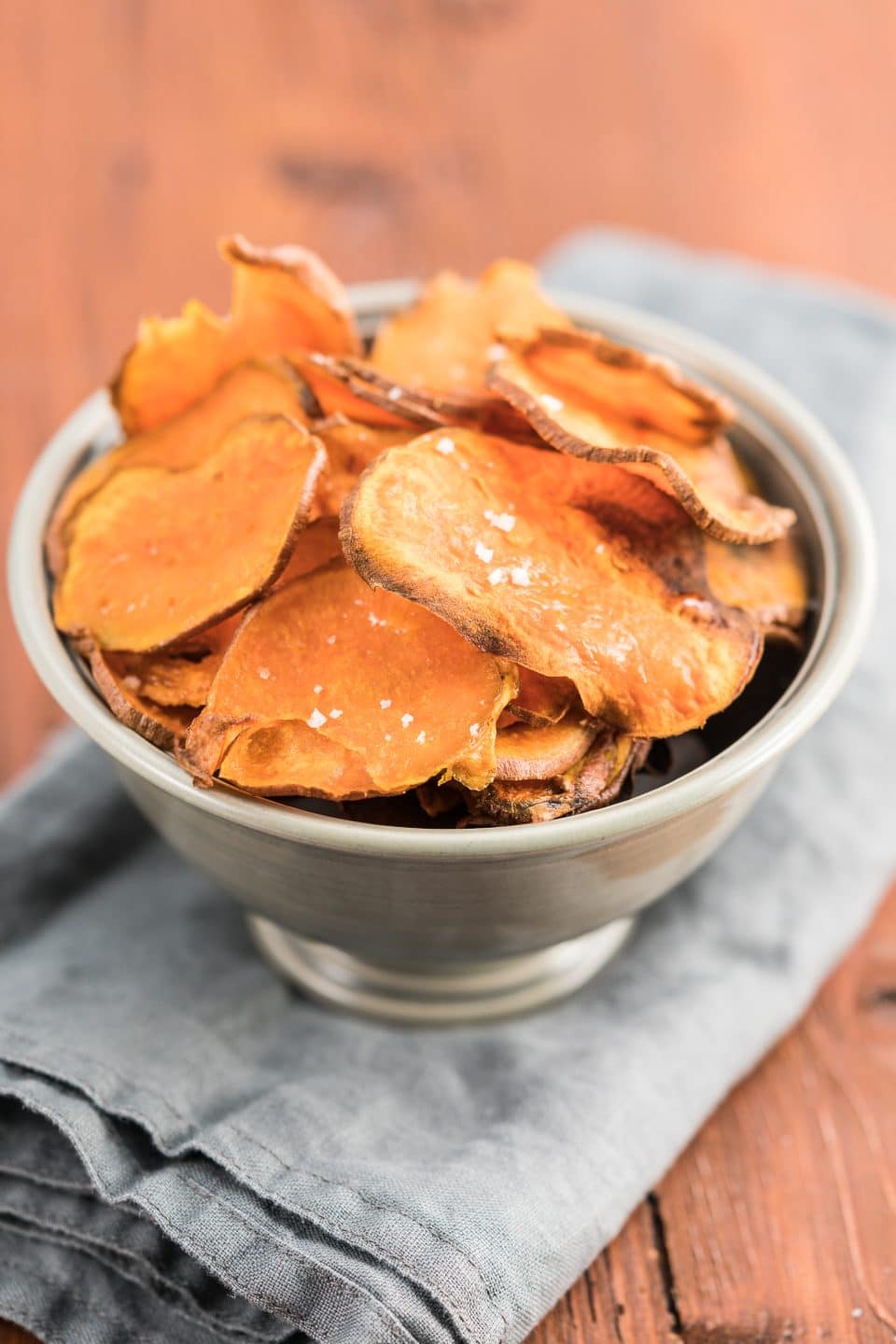 Healthy, Crispy Sweet Potato Chips | Baking for Happiness