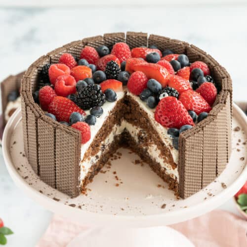 Flourless Chocolate Cake with Berry Coulis - Sprinkle Bakes