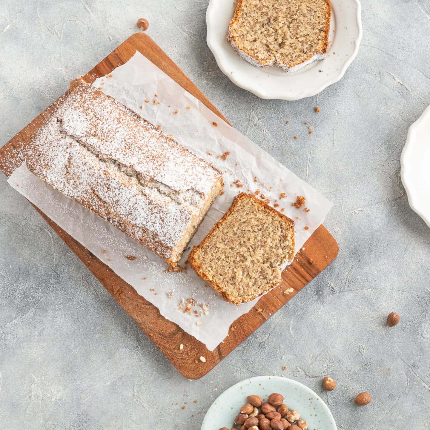 nut cake with cake batter