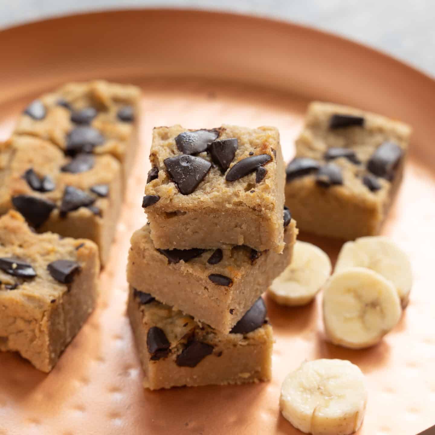 banana blondies vegan and sugarfree